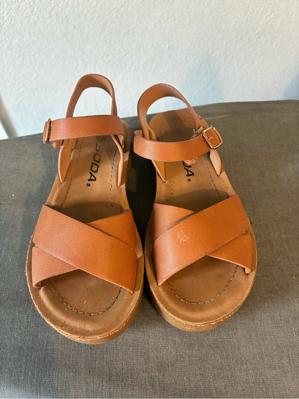 SODA Kids Brown Strappy Sandal with Buckle